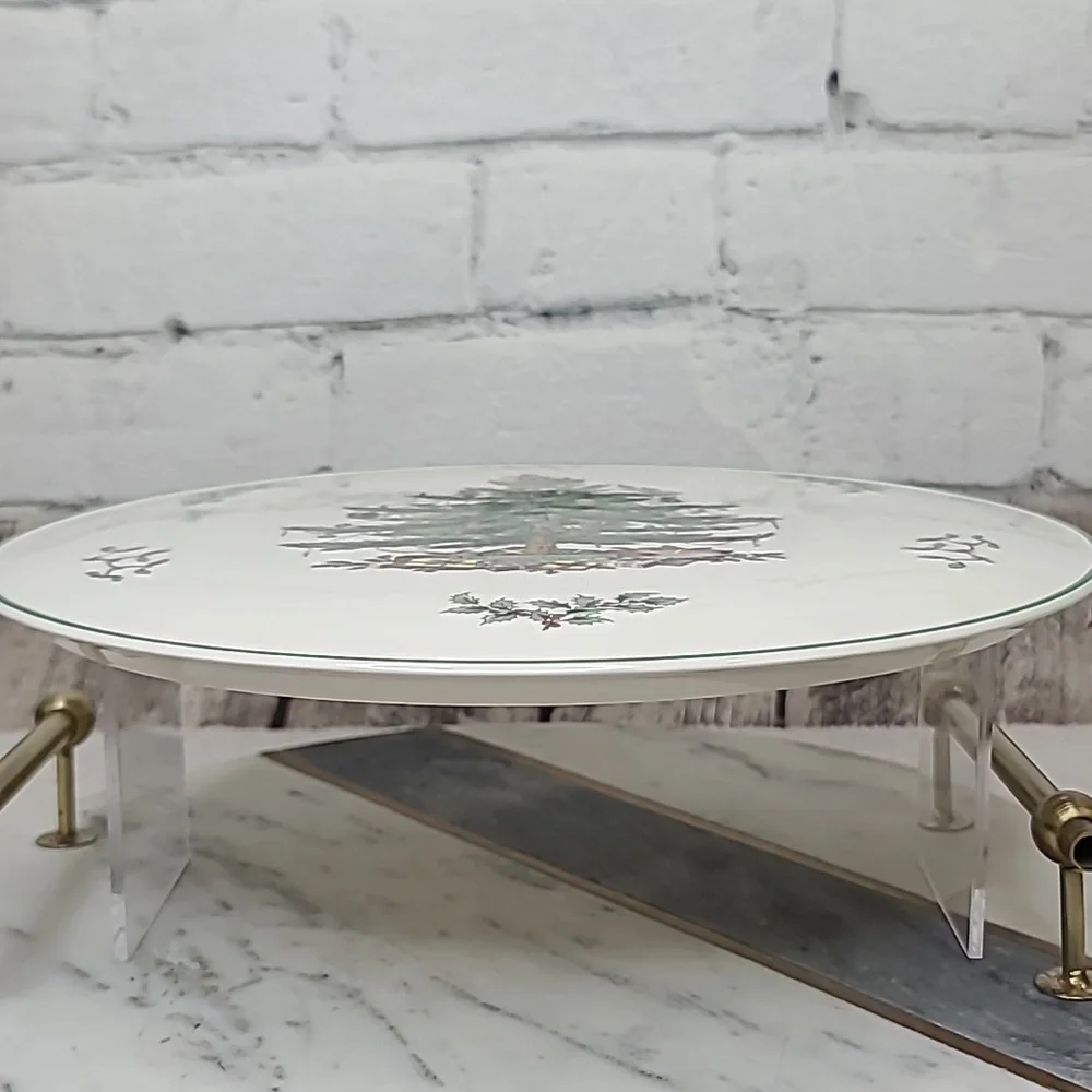 Spode Christmas Tree Classic Collectible Ceramic Round Cake Plate Vintage